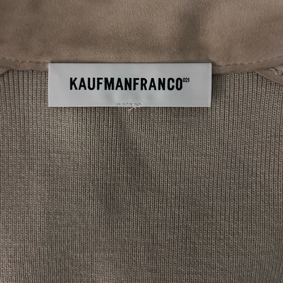 Kaufmanfranco Lambskin Open Front Tan Cardigan Designer - Picture 4 of 9